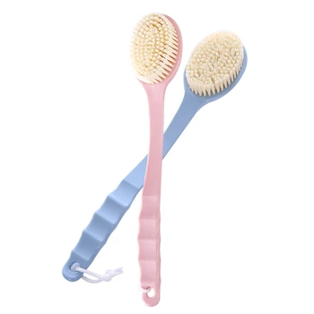 

1PCS Bath Brush Long Wood Handle Reach Back Body Shower Bristle Scrubber Spa Bathroom Useful Bathroom Tool