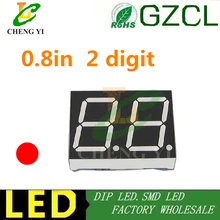 Высокое качество Красный 2 бит 0," 0,8 дюйма. Цифровая трубка дисплей модульный светодиодный экран общий анод/катод цифровая трубка