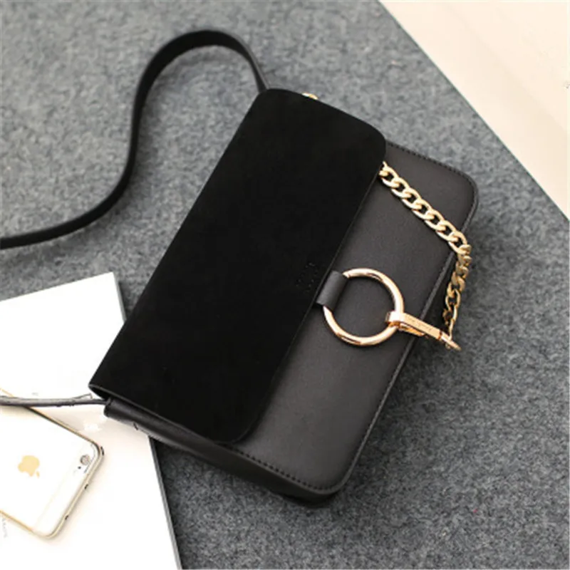 

Designer Women Crossbody Bag Flap Small Single Shoulder Suede Messenger Bag For Girls Fashion Metal Circle Chain Stella Bag
