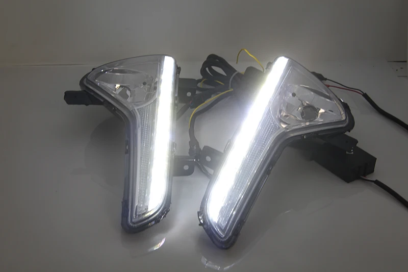

Car Flashing 2Pcs DRL For Kia Sportage 2010 2011 2012 2013 2014 Daytime Running Lights SPORTAGE R Fog head Lamp cover