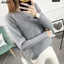 2018 new Hitz Korean women loose sleeve head twist all-match thin sweater long sleeved sweater female backing Xnxee