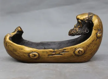 

christmas Old Chinese Bronze Arhat Bodhidharma Dharma Buddha Statue Incense burner Censer halloween