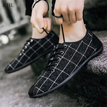 

BJYL 2019 New Spring Autumn Men's Shoes Fashion Wild Men's Breathable Canvas shoes Men Lace up Slip Sneakers Casual Shoes B3