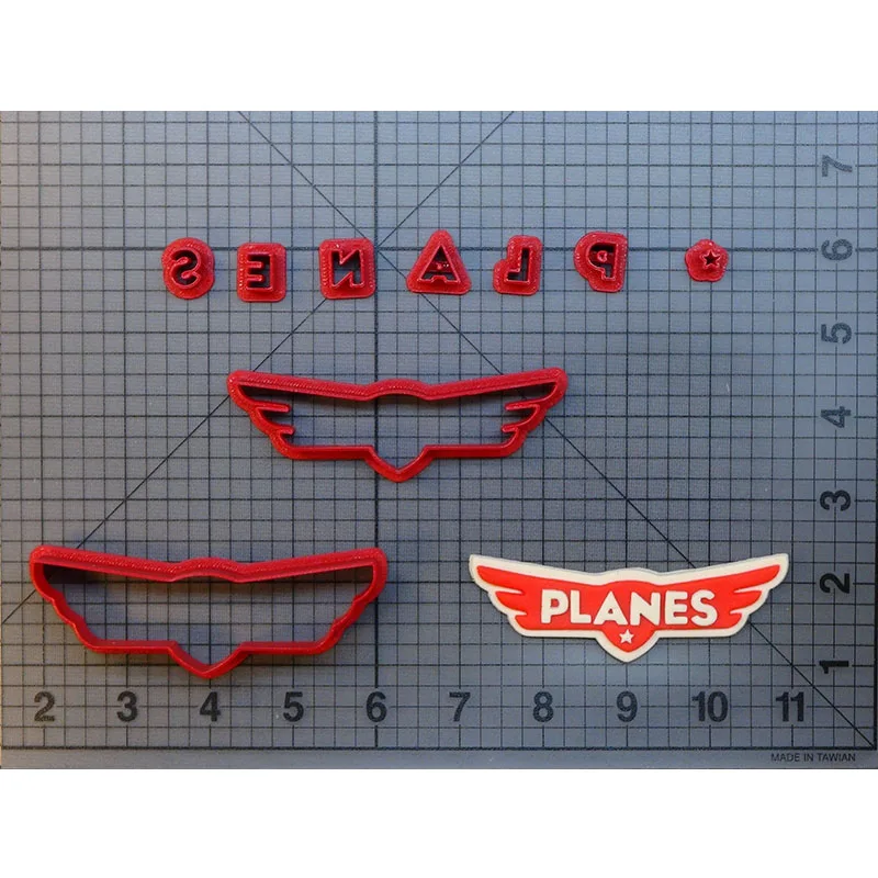 

New Planes Logo Cookie Cutter Fondant Cupcake Top Molds Made 3D Printed Cookie Cake Decorating Tools cortadores de fondant