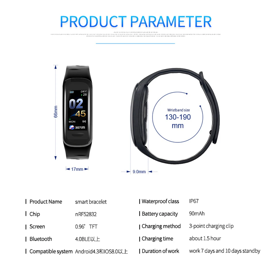 Спортивные часы-браслет для женщин и мужчин BANGWEI светодиодный водонепроницаемый смарт-браслет на запястье пульсометр кровяное давление шагомер часы для Android iOS