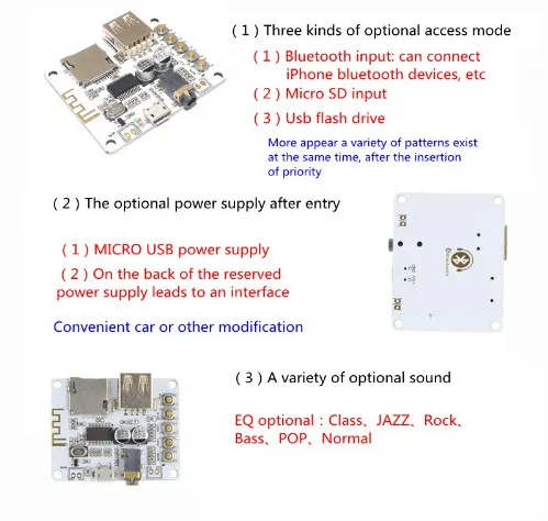 10 шт. Bluetooth аудио приемник плата с USB TF слот для карты декодирования воспроизведения предусилитель выход 5 в 2,1 беспроводной стерео музыкальный модуль