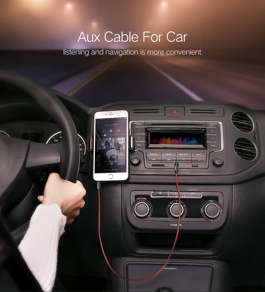 Audio Cable 3.5mm Aux Cables Gold Plated 3.5mm jack audio cable for Car Headphone MP3/4 Phone Speaker Auxiliary Cable