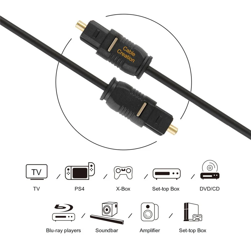 Achetez Câble Optique 1m Nylon Traité SPDIF Gold Plated Pild