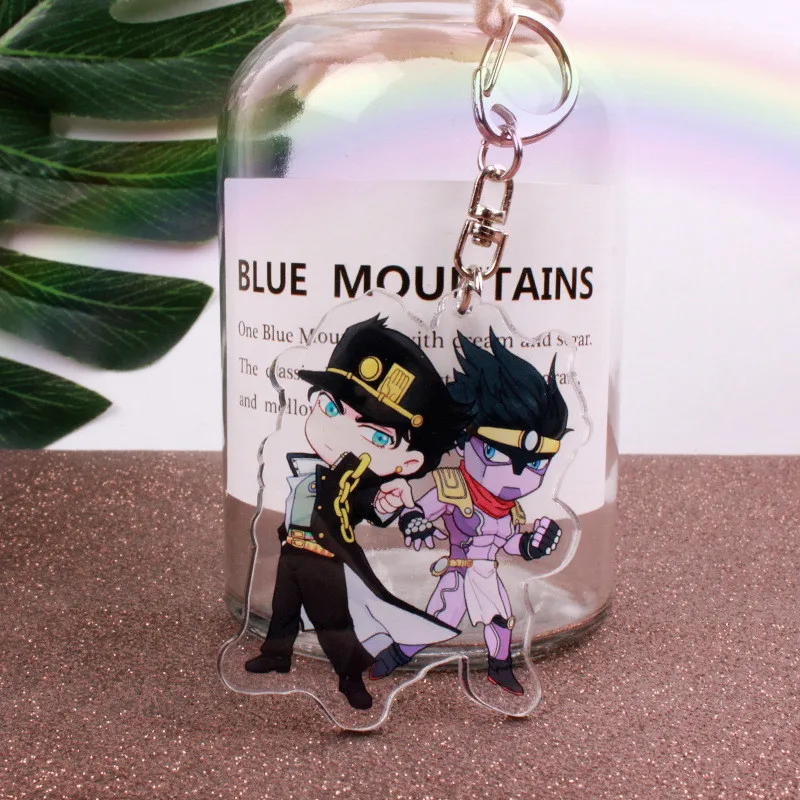 

Anime Jojo Bizarre Adventure Key Chains Holder Fashion Cartoon Jotaro Kujo Figure Keychains Keyrings Jewelry Accessories Gift