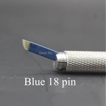 

New arrival manual eyebrow tattoo handtool microblading needle curved 18pin 100pcs disposable permanent makeup embroidery blades