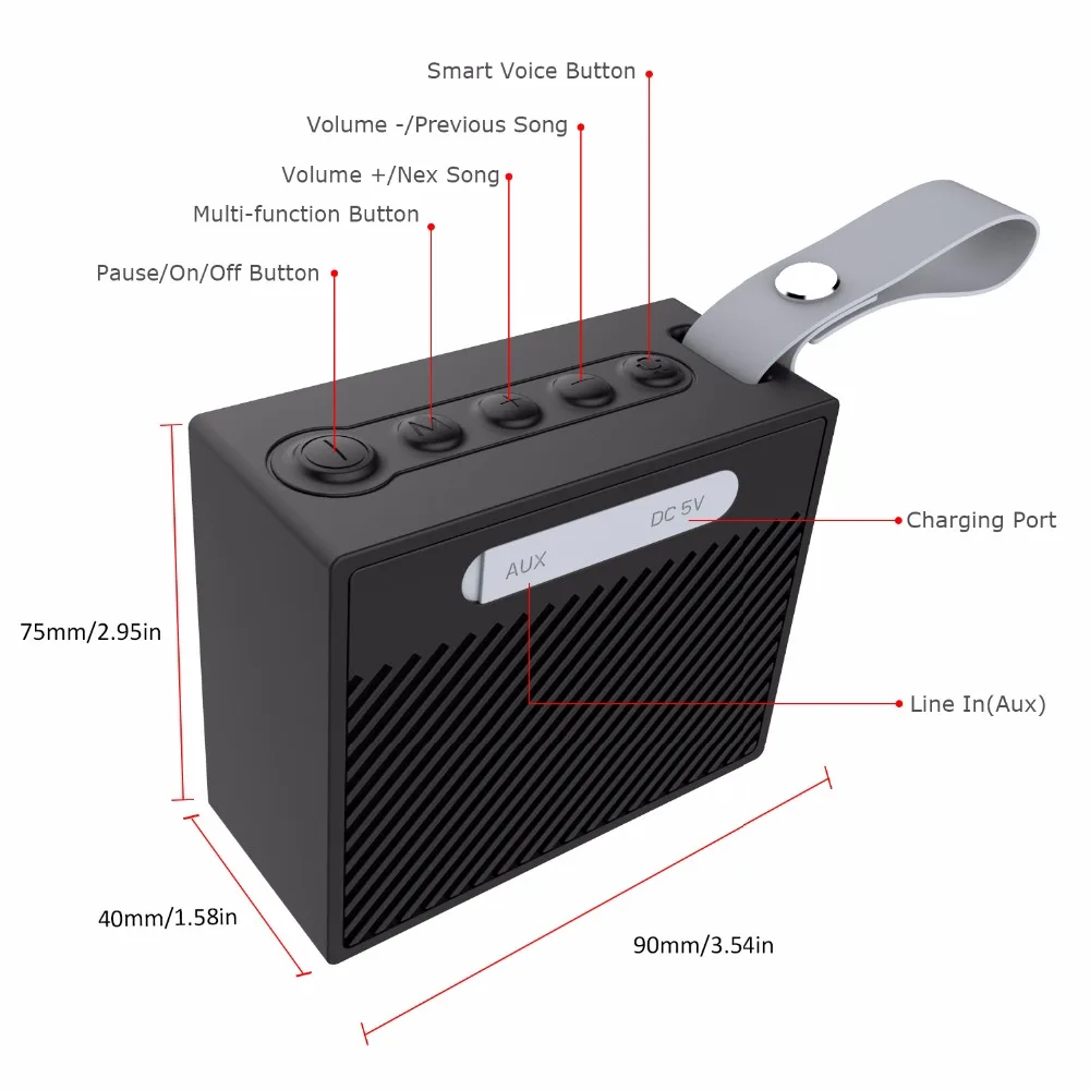 Eson стиль WiFi Bluetooth динамик HiFi стерео звук 1000 мАч батарея IPX6 Водонепроницаемый Alexa смарт динамик