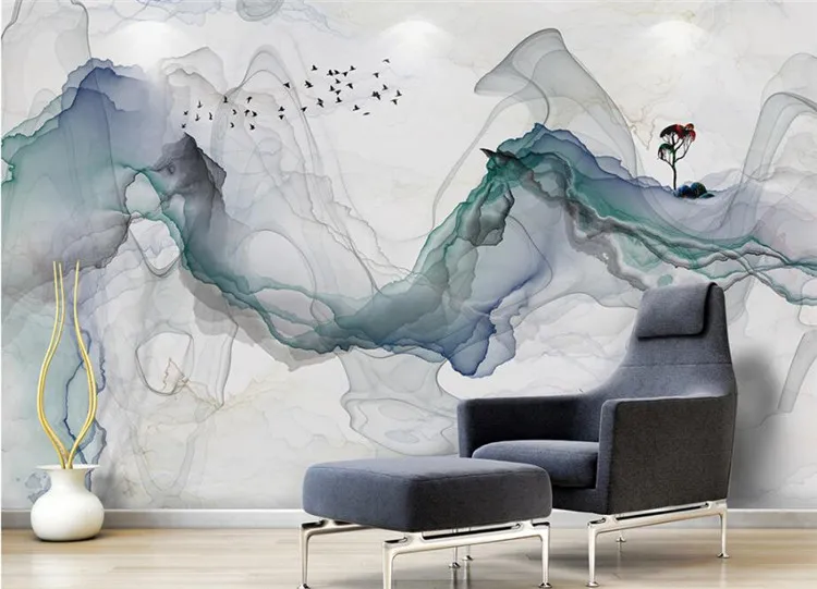 

3D photo wall mural Custom wallpaper Artistic abstraction ink landscape TV background wall 3d room wallpaper 3d floor