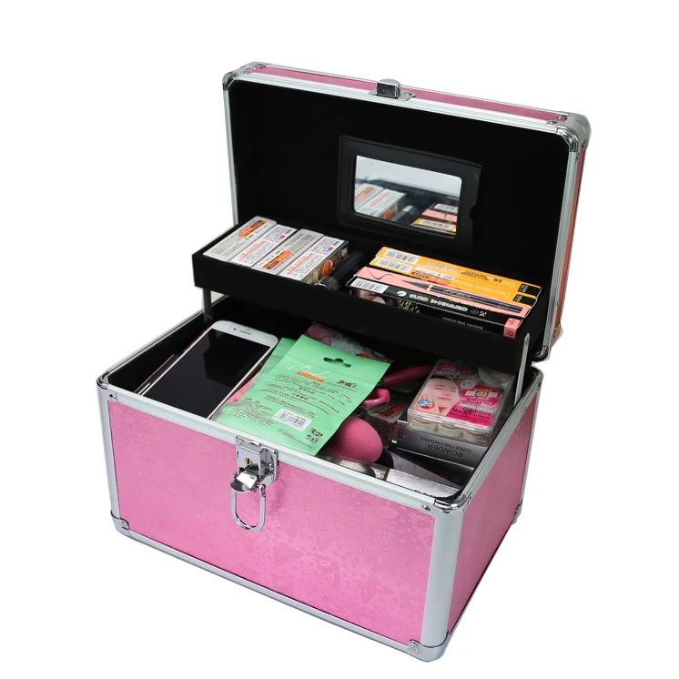 

Butterfly Professional Aluminium alloy Make up Box Makeup Case Beauty Case Cosmetic Bag Multi Tiers Lockable Jewelry Box