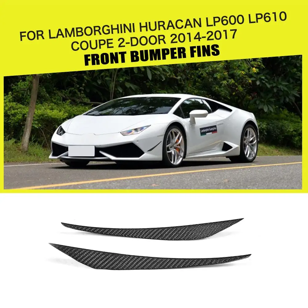 Carbon Fiber Car Front Bumper Side Canards Vent Fins Decoration Case for Lamborghini Huracan LP600 LP610 Coupe 2Door 14 - 17 | Автомобили