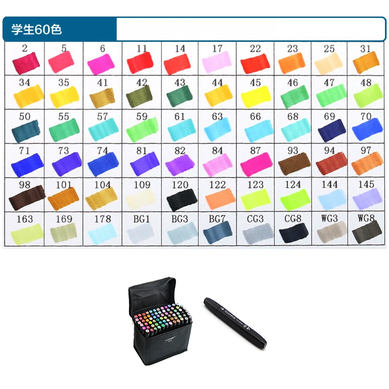 

Touch five 60 Colors Art Marker Set Oily Alcoholic Dual Headed Artist Sketch Copic Markers Pen For Graphic student design