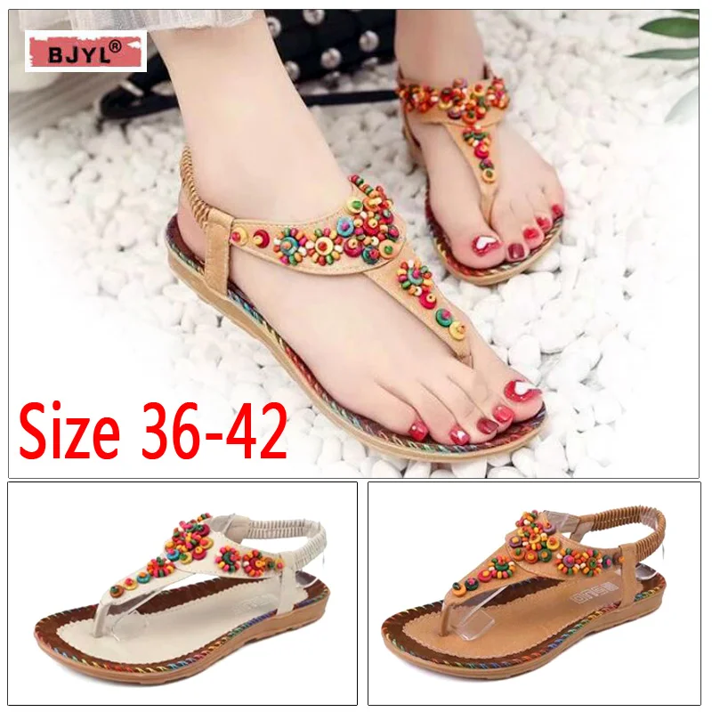 

BJYL Women's Fashion Sandals Summer Women Sandal Bohemia National Flavor Shoes Woman Wear-resisting Women Shoes beach sandal