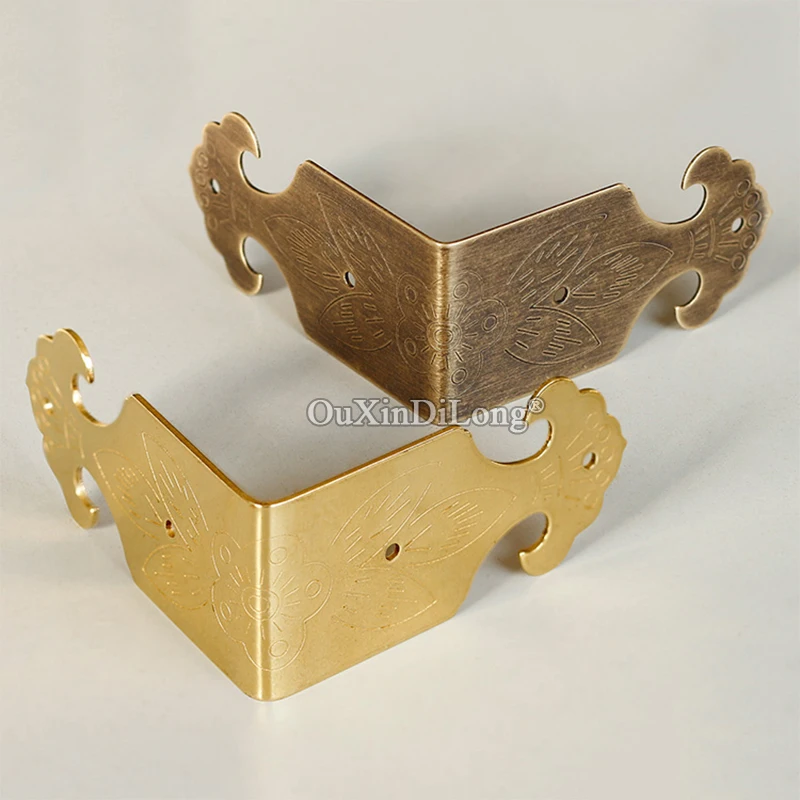 Retro Vintage 50PCS Antique Brass Corner Decorative Protectors Jewelry