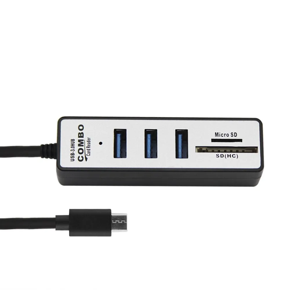 USB 3.0 Type C COMBO Multi Hub 3.5 To 3 Ports Multi Card Reader Sd/Cf/C Type Micro Usb Otg Splitter Adapter For Computer Phone 
