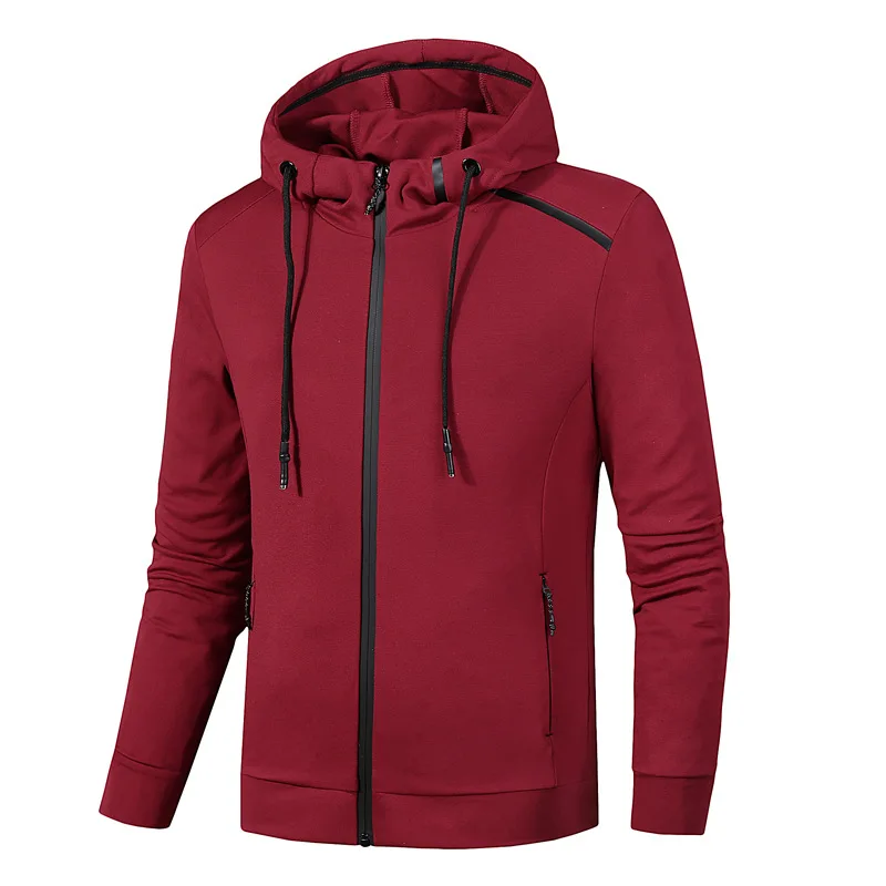 

L-8XL Spring Autumn Jacket Hoodies Outwear Sports Suit Sweater Sweatshirt Sports Jersey Zip Up Male running fitness gym jacket
