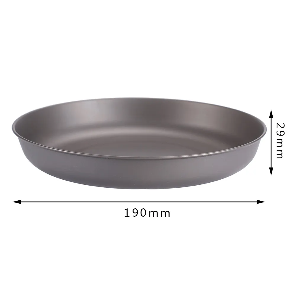 TOAKS Бытовая тарелка Сверхлегкая походная посуда для кемпинга титановая тарелка d190мм тарелка для пикника