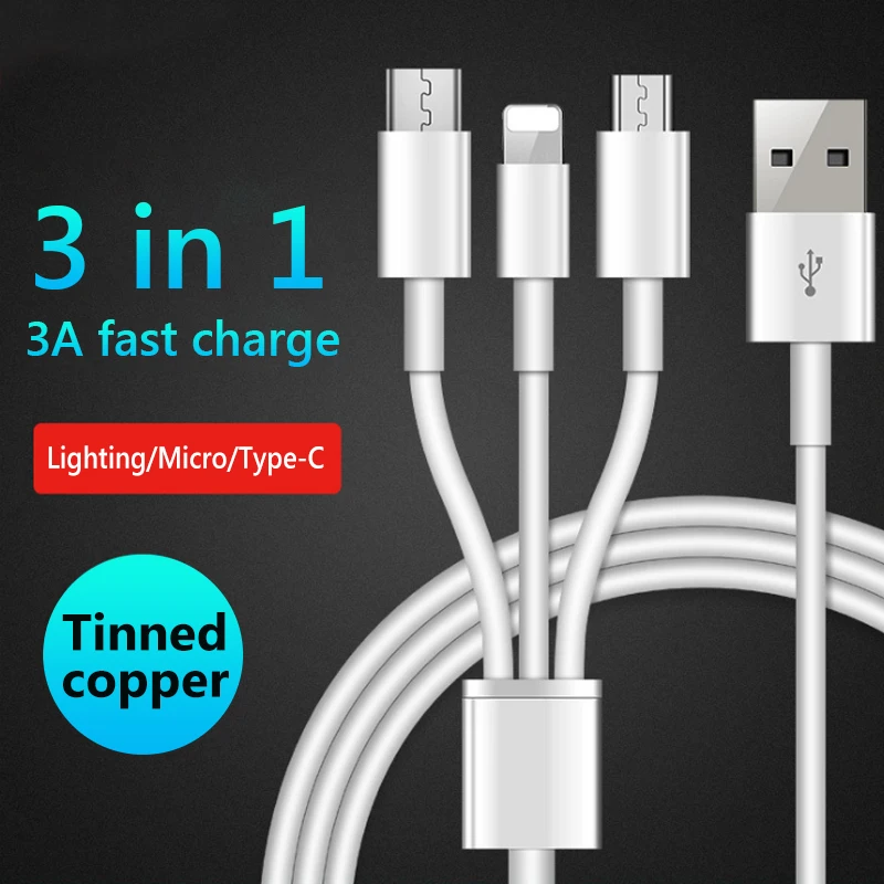 NOHON 3 в 1 зарядное устройство для iPhone XS XR X 8 7 Быстрая Зарядка Micro USB Type c шнур передачи