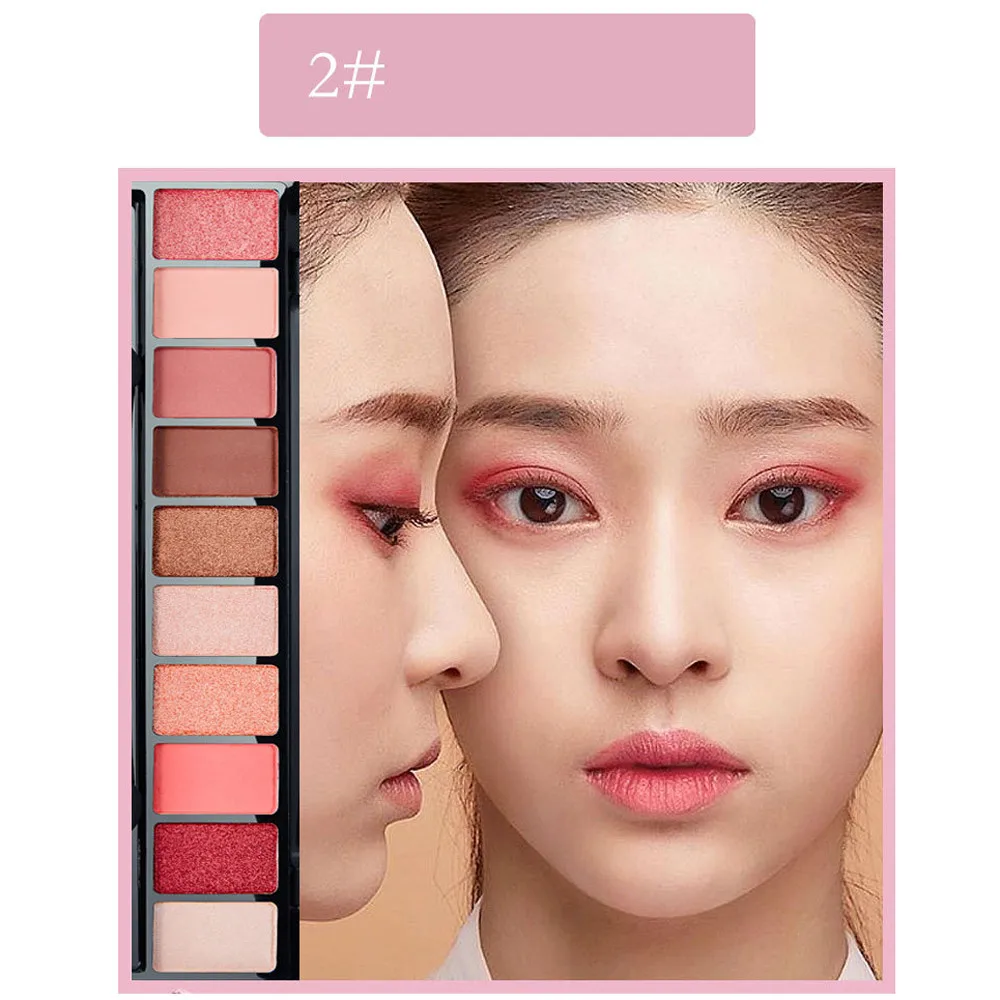 

10 Colors Pearl Matte Eyeshadow cosmetic Eye Shadow Palette & Makeup Cosmetic Brush Set professional makeup full Beauty 2018 new