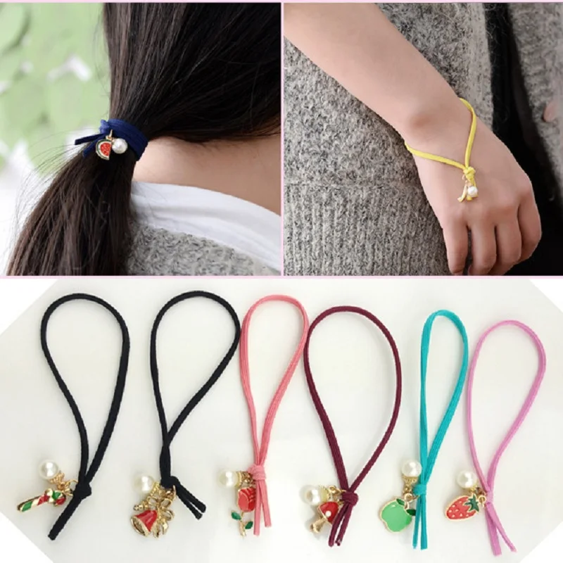 

New Hot Fashion Lovely Headwear Knotted Hair Jewelry Double Bow Hair Ring Seamless Rubber Band Hair Rope for Women Girl Gift