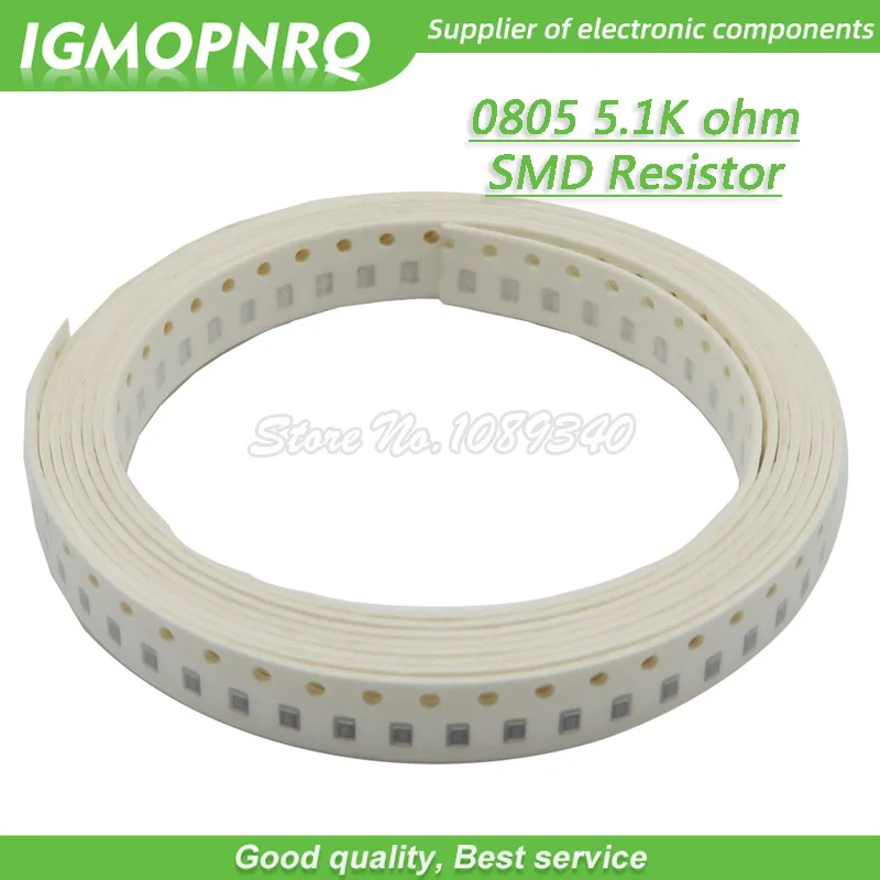 300 шт. 0805 SMD резистор 5 1 K Ом Чип Резистор 1/8 Вт 5K1 0805-5 | Электронные компоненты и