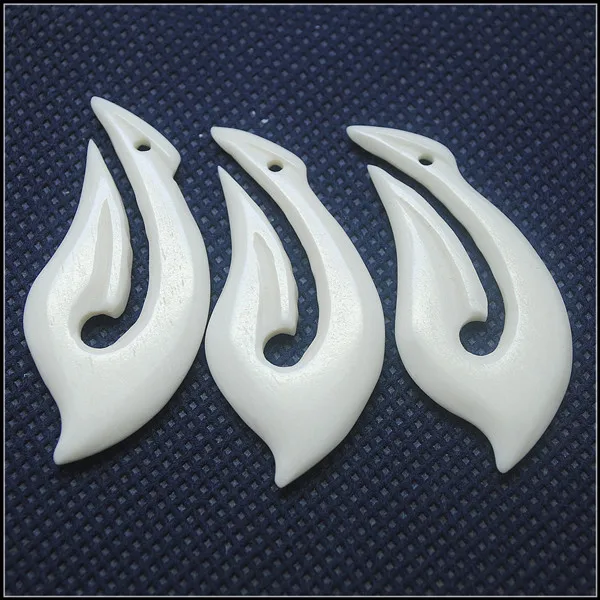 

2pcs natural bone beads accessories carving bone diy beads 48x25mm snail white colors jewelry findings