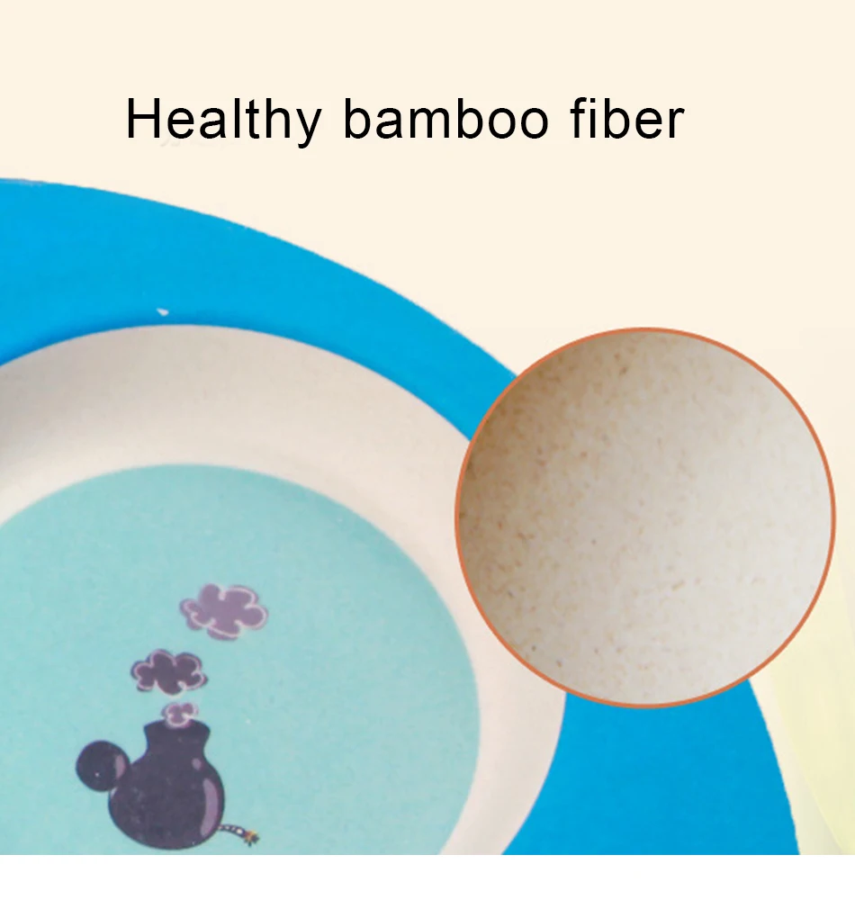 Детская посуда из бамбукового волокна, прекрасная детская еда чаша для кормления, набор тарелок для кормления детей, миска для кормления, портативная экологическая тарелка