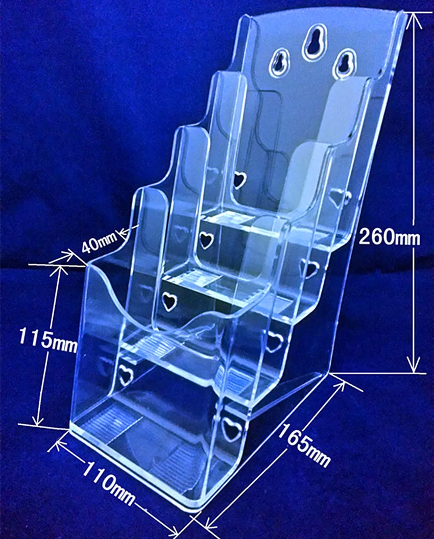 4 Яруса Пластиковый Акриловый А6 брошюра художественная Витрина Держатель Стойки для вставки листовки на рабочий стол хорошая упаковка