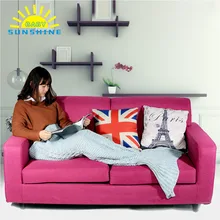 Горячие шерстяной вязаный Русалка хвост рыбы покрывало «Русалочка», ручная вязка взрослых Для детей Пледы кровать Обёрточная бумага супер мягкий спальный мешок