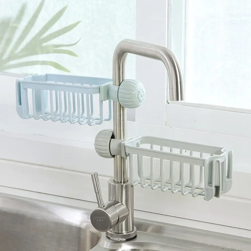 

1pc Kitchen Storage Organizer Faucet Sponge Soap Holder Slide Saver Creative Holder Shelf Home Storabe Racks #2F