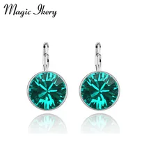 Магия ikery 9 цветов Оптовые Модные ювелирные изделия серебряный цвет кристалл трендовые круглые серьги-кольца для женщин 9043