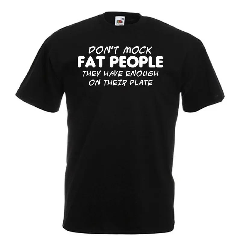 FAT PEOPLE HAVE ENOUGH ON PLATE Black Standard T Shirtin TShirts from