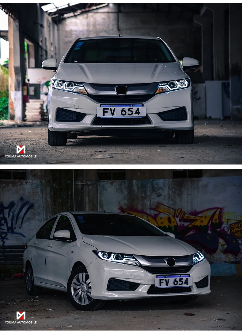 Doxa Автомобильные фары для Honda City фары U светодиодный DRL город фара переднего света Би ксеноновых фар, Высокопрочная конструкция H7 D2H объектив