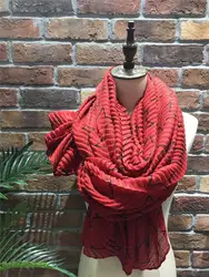 Горячие Продажи Прямоугольная форма Miyake плиссированные печати хлопок шарфы в наличии