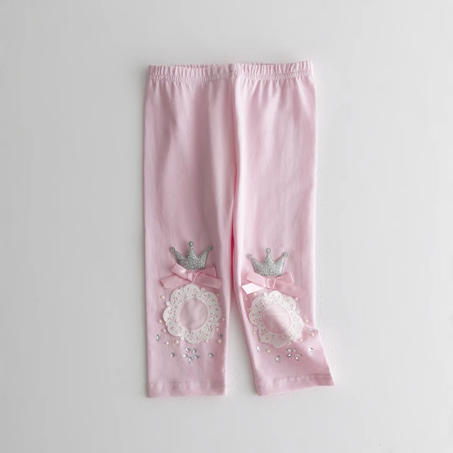 Toddler Girls Summer Cotton Leggings Baby Girl Bowknot Capris Leggings Pants  Kids Lace Pants Children's Clothing