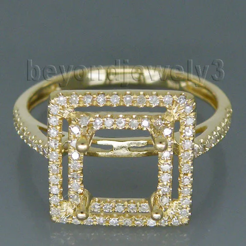 

Vintage Princess 7mm 14Kt Yellow Gold Italian Engagement Wedding Ring SR06