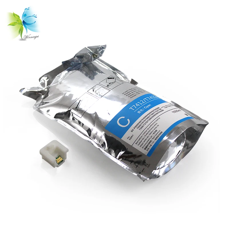 

Winnerjet 1 set T7411- T7414 sublimation ink bag + cartridge chip with holder for Epson SureColor F6000 F7000 F6070 F7070 F7100
