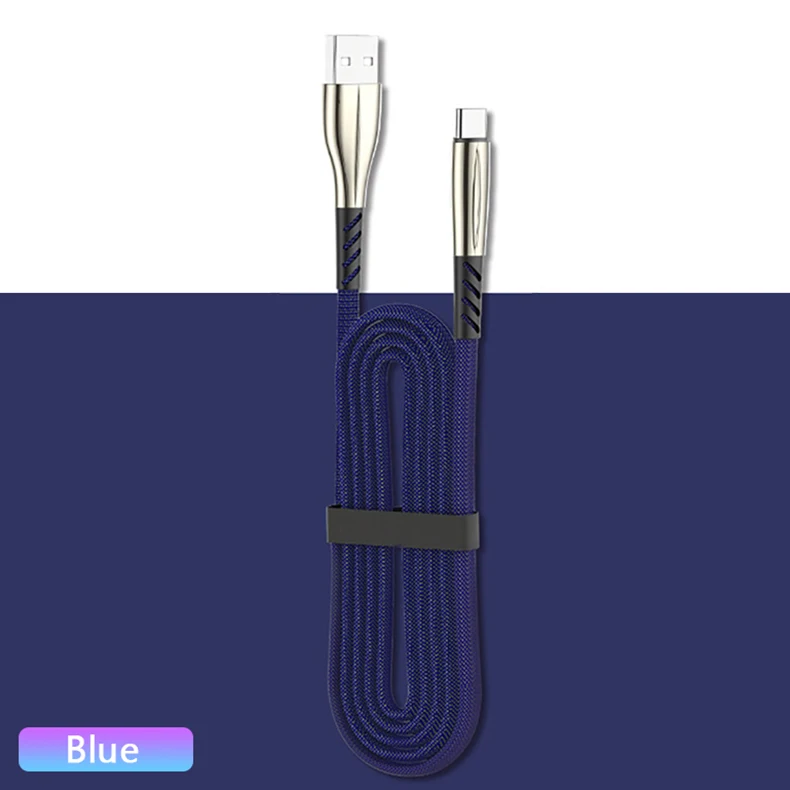 3A USB Type C Cable 0.5m 1m 2m 3m Fast Charging Micro USB C Cable for iPhone Xiaomi Redmi Note 7 Pro Android Mobile Phone Cables - Цвет: Синий