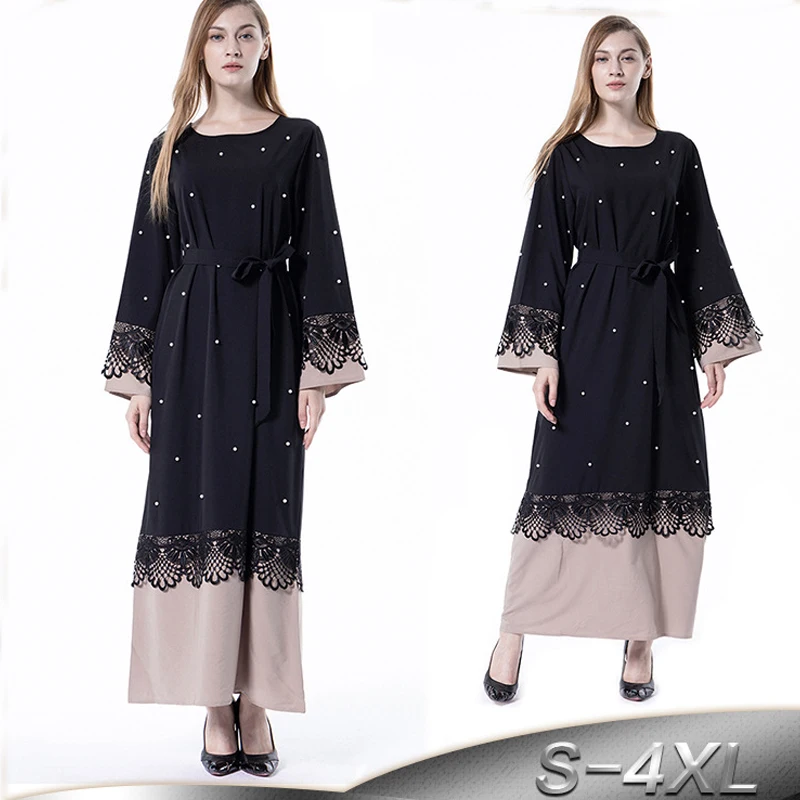 

2019 Abaya Dubai Kaftan Ramadan Women Hijab Muslim Dress Qatar Robe Musulmane Longue Tesettur Elbise Turkish Islamic Clothing
