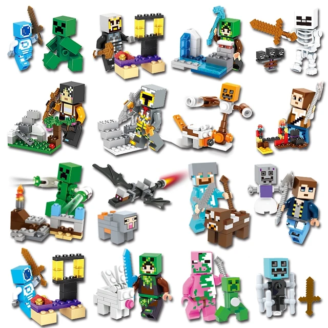 Best Offers My World Building Blocks Compatible With LegoINGLys Minecrafted Village Enderman Reuben Skeleton Alex Zombie Action Figure Toys