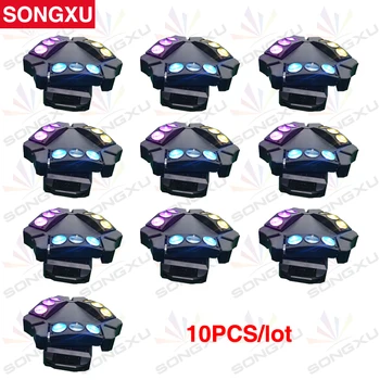 

10pcs/lot 9x10W Mini LED Spider Light RGBW DMX Spider Beam Light for DJ Disco Party Nightclub Stage Event/SX-MH140A