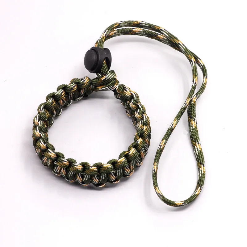 100X Umbrella Rope Bracelets Wristband Camera Outdoor Photography Wrist Strap Parachute Braided Cord Paracord Emergency Survival
