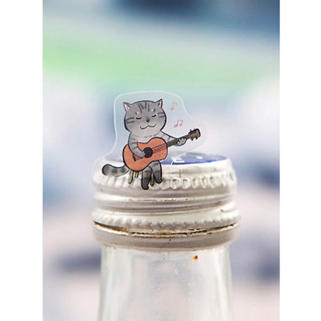 6 Sheets Cute Mini Cat & Girl Transparent Korean Sticker Decorative DIY Album Planner Diary Scrapbooking Label Kawaii Stationery