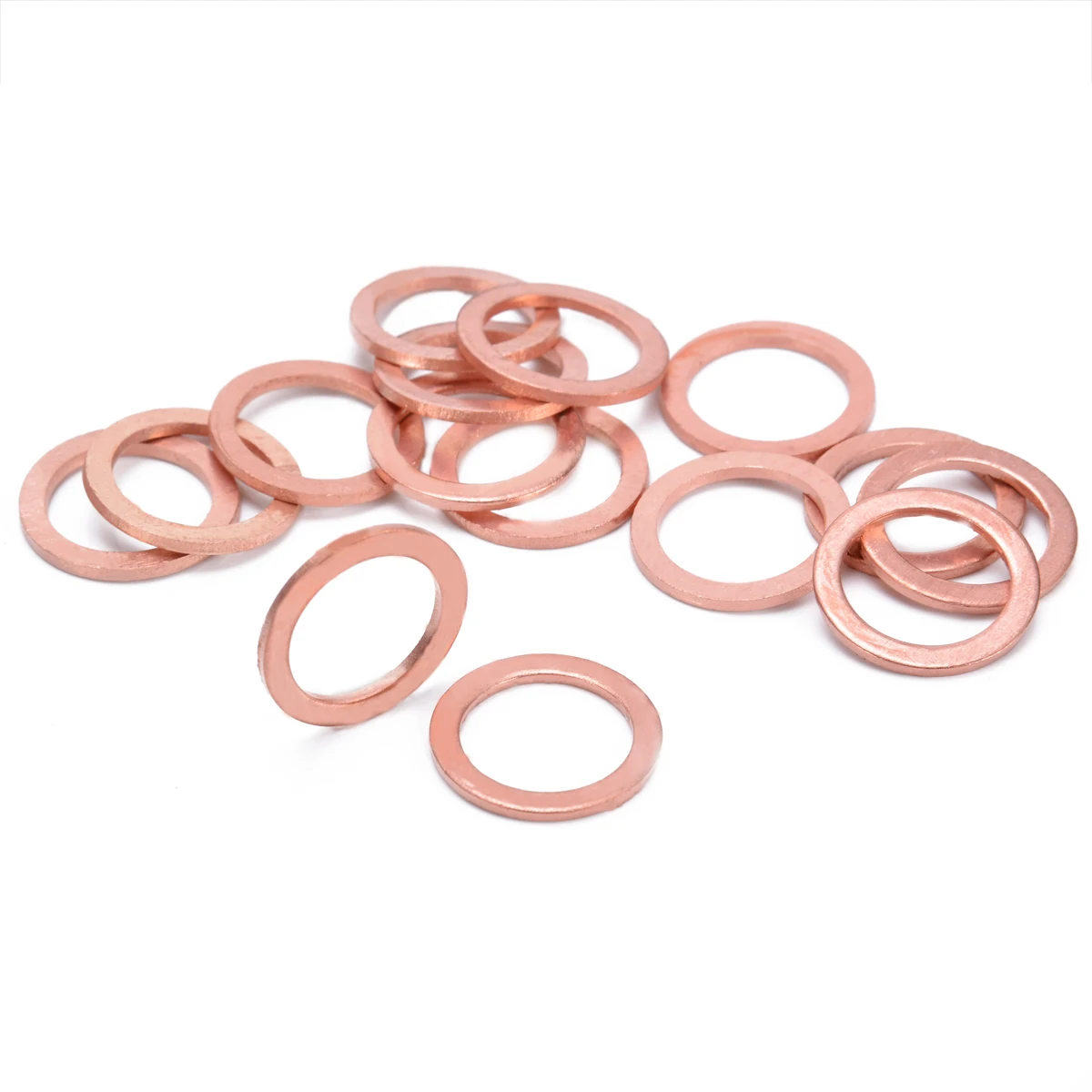 15pcs M10 Copper Washer Flat Seal Ring Gasket Set for HEL Motorcycle Bike Car Brake Line Banjo Bolt Copper Crush Washers