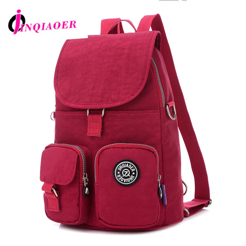 JINQIAOER New Women Backpack Waterproof Nylon Back bag Lady Women's