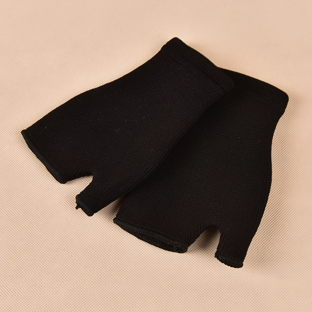 1 пара повязок для поддержки запястья, съемный фиксатор для рук, шина для пальцев, Защитная пленка для запястья, перчатка, эластичная повязка на ладонь, забота о здоровье запястья - Цвет: Черный