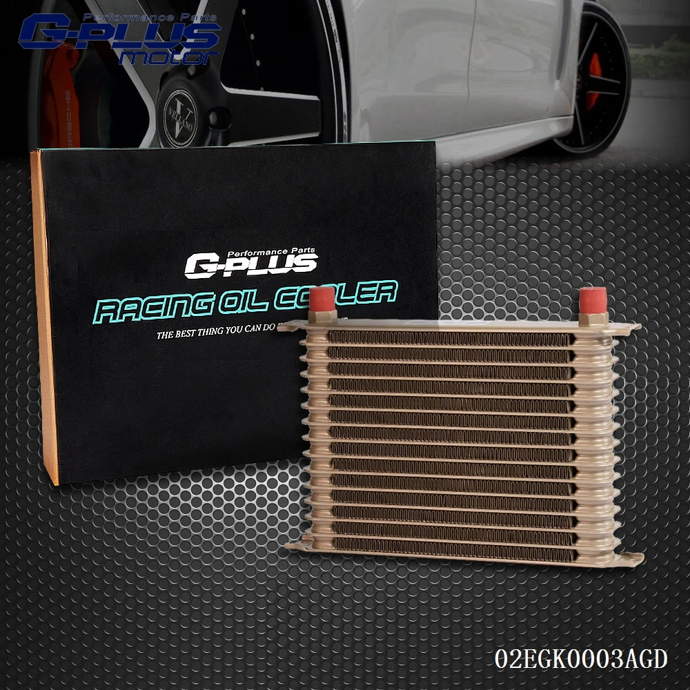 15 Row AN 10AN Universal Aluminum Engine Transmission Oil Cooler Gold